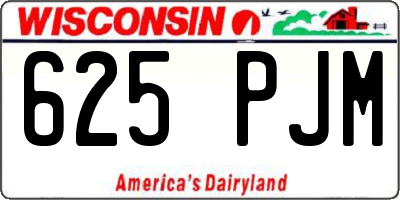 WI license plate 625PJM