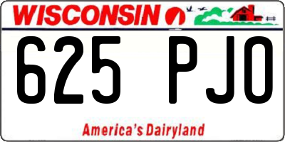WI license plate 625PJO