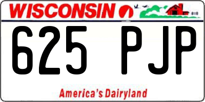 WI license plate 625PJP