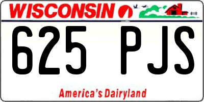 WI license plate 625PJS