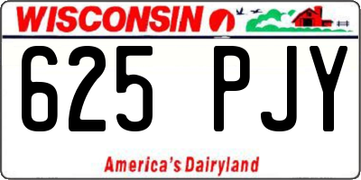 WI license plate 625PJY