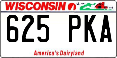 WI license plate 625PKA