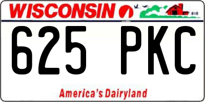 WI license plate 625PKC