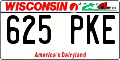 WI license plate 625PKE