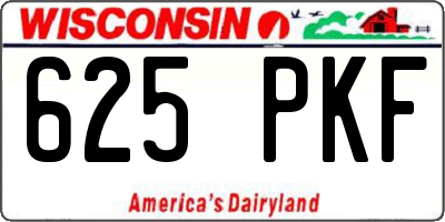 WI license plate 625PKF