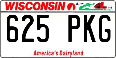 WI license plate 625PKG