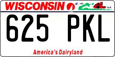 WI license plate 625PKL