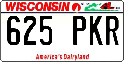 WI license plate 625PKR