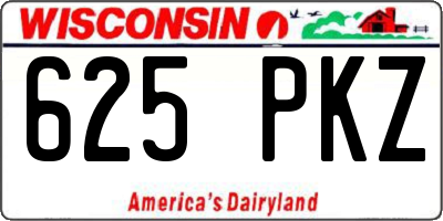 WI license plate 625PKZ