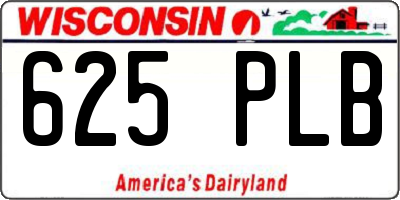 WI license plate 625PLB