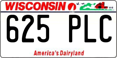 WI license plate 625PLC