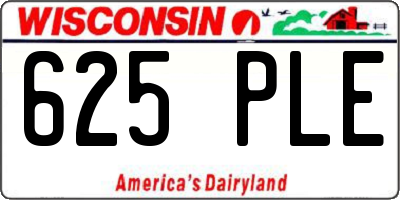 WI license plate 625PLE