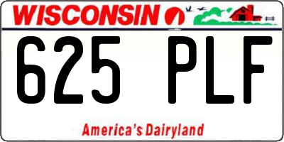WI license plate 625PLF
