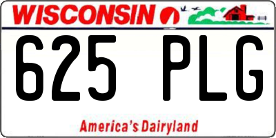 WI license plate 625PLG