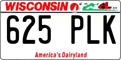 WI license plate 625PLK