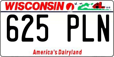 WI license plate 625PLN