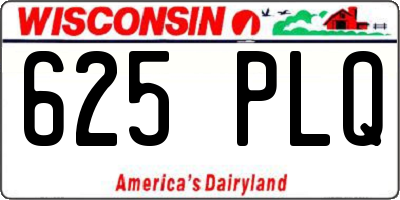 WI license plate 625PLQ
