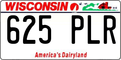 WI license plate 625PLR