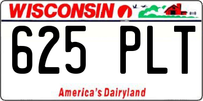 WI license plate 625PLT