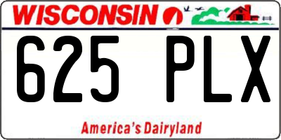 WI license plate 625PLX