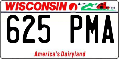 WI license plate 625PMA
