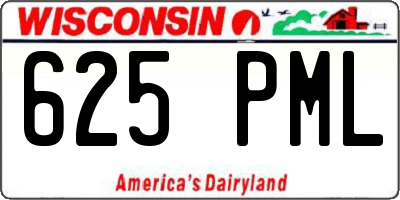 WI license plate 625PML