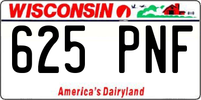 WI license plate 625PNF