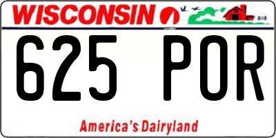 WI license plate 625POR