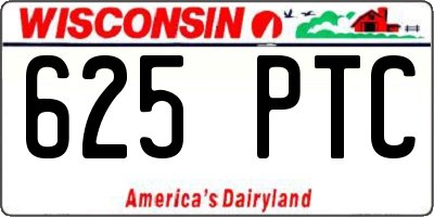 WI license plate 625PTC