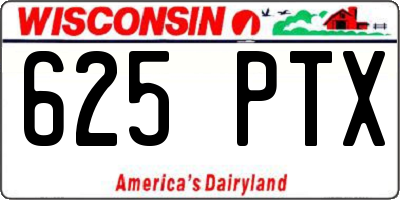 WI license plate 625PTX