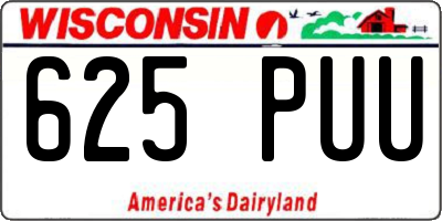 WI license plate 625PUU