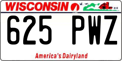 WI license plate 625PWZ
