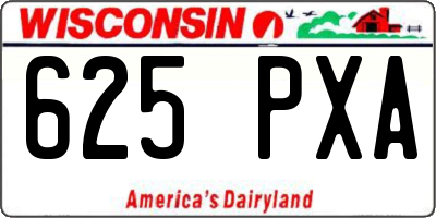 WI license plate 625PXA