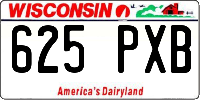 WI license plate 625PXB