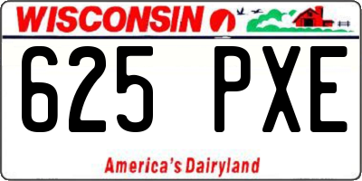 WI license plate 625PXE