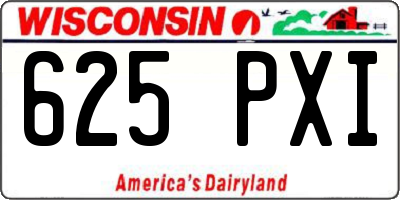WI license plate 625PXI