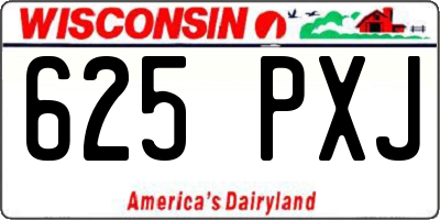 WI license plate 625PXJ
