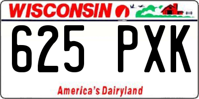 WI license plate 625PXK