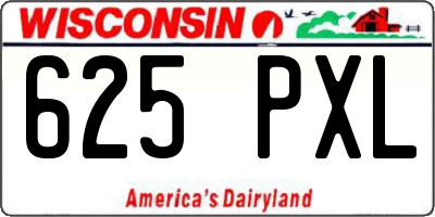 WI license plate 625PXL
