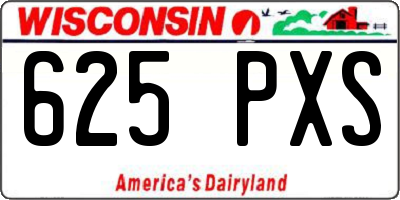 WI license plate 625PXS