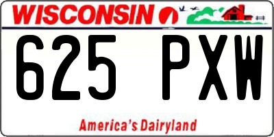 WI license plate 625PXW