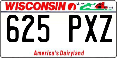 WI license plate 625PXZ