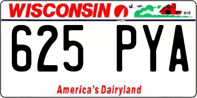 WI license plate 625PYA