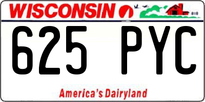 WI license plate 625PYC