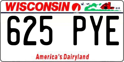 WI license plate 625PYE