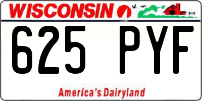 WI license plate 625PYF