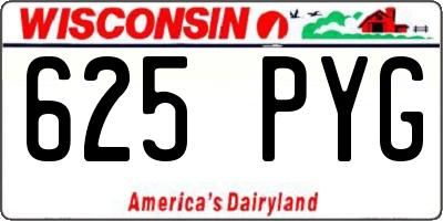 WI license plate 625PYG