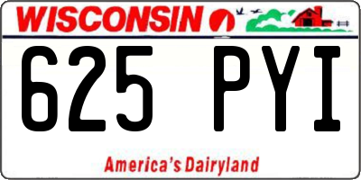 WI license plate 625PYI