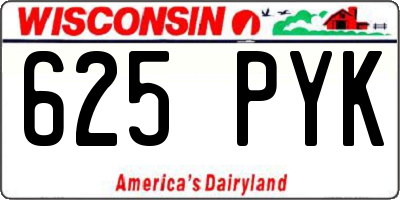 WI license plate 625PYK