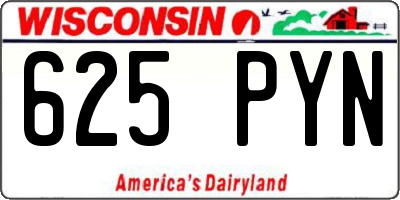 WI license plate 625PYN